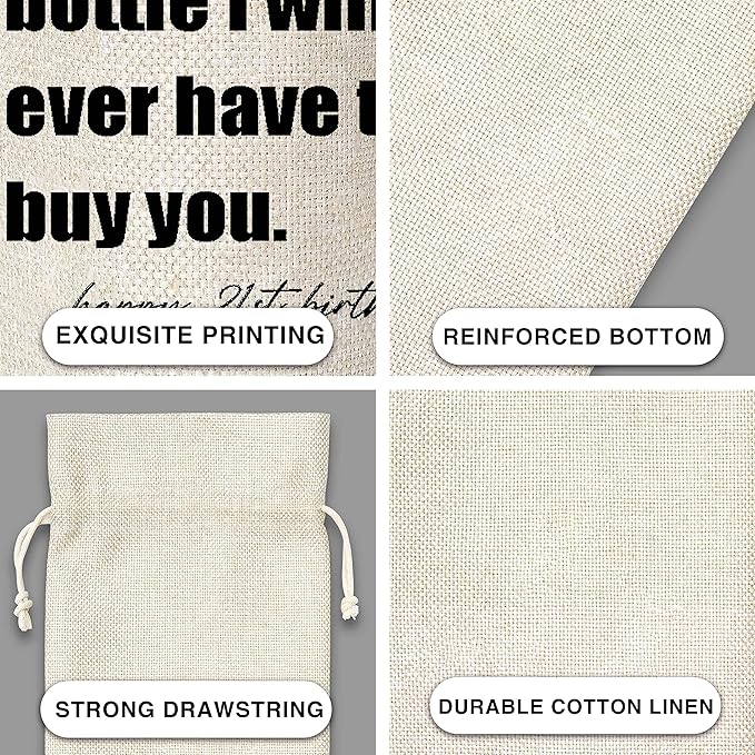 21st Birthday Gifts Wine Bag - Gift For Colleague, Co-worker, Boss, Emplyoee, Dad, Mom, Grandpa, Grandma Superior and Neighbor - Cotton Burlap Wine Bag (1 Pcs) - WB041