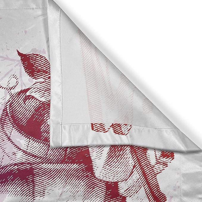 Ambesonne Wine Long Kitchen Curtains, Grunge Abstract Frame Bunch of Grapes Leaves Country Drinks Food Picnic Concept, Two Panels Drapes with Rod Pocket Room Decor, 55" x 45", Lilac White