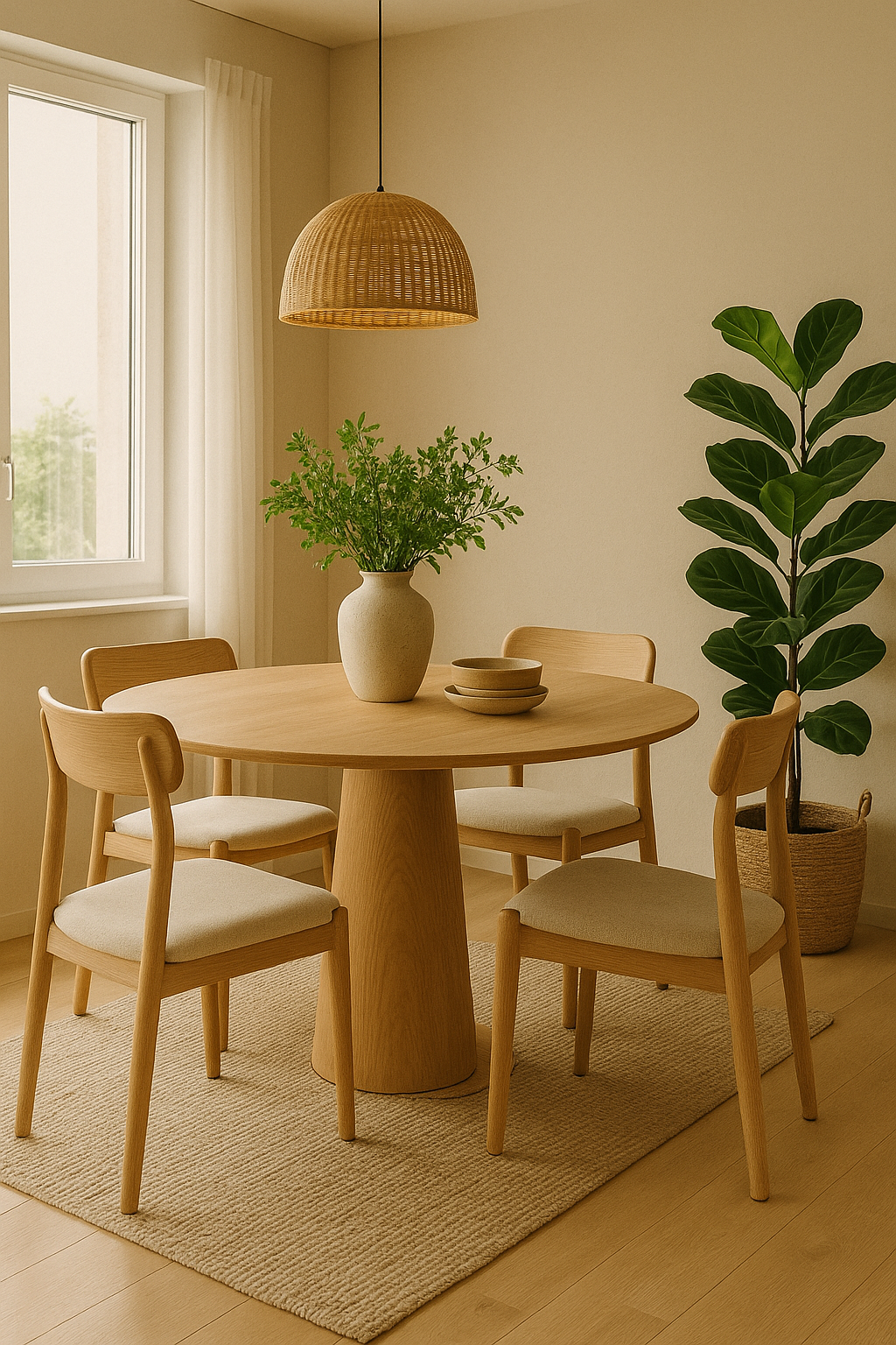 Designing a Modern Nordic Dining Space — Comfort, Curves &amp; Green Touches