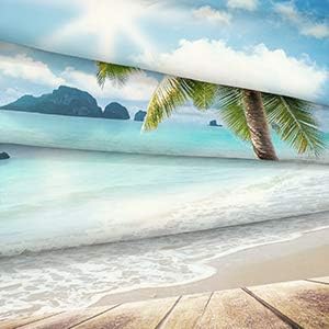 Bedbay Coastal Beach Comforter Set King Beach Themed Comforter Bedding Set Tropical Palm Tree Quilt Set 4 Pcs Beach Room Decor Sunny Beach Coastal Bedding Set King Duvet Set (Beach,King)