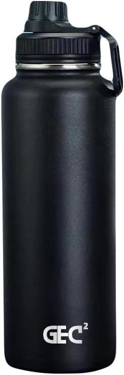 40oz Stainless Steel Water Bottles Leak Proof Vacuum Insulated Water Bottle Thermos Flask Sport Water Bottle (Black)