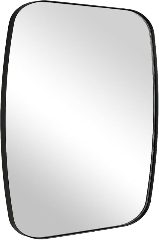 ANDY STAR Black Oblong Mirror, 36x40 Inch Black Oval Mirror for Bathroom with Stainless Steel Metal Frame, Wall Mouned for Bathroom, Living Room, Entryway