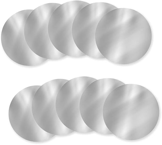 10Pcs Silver Wine Pourer Wine Stopping Pour Spout Disks Aluminum Foil Wine Pourer Whisky Wine Spout Pourer Thin Reusable Wine Pourer for Wine Beverage Beer Liquid Dispenser, 3 inch