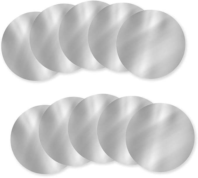 10Pcs Silver Wine Pourer Wine Stopping Pour Spout Disks Aluminum Foil Wine Pourer Whisky Wine Spout Pourer Thin Reusable Wine Pourer for Wine Beverage Beer Liquid Dispenser, 3 inch