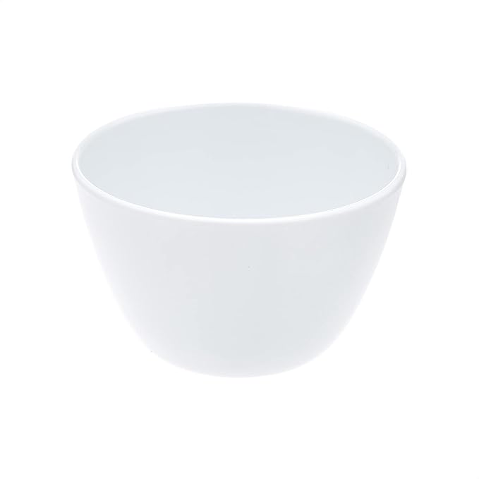 Amazon Basics Round Melamine Bowl, 8 oz, White, 6 Piece Set (Previously AmazonCommercial brand)