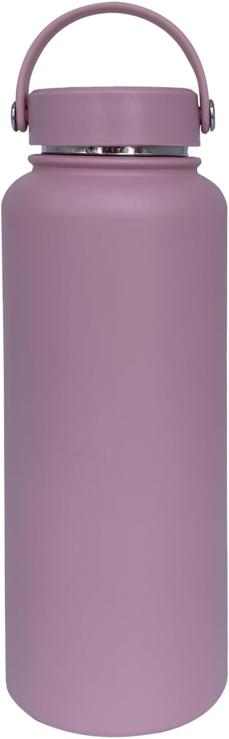 40oz Insulated Water Bottle ，Stainless Steel Sports Water Cup Flask with 2 Lids, Wide Mouth Travel Thermal Mug,Outdoor Sports Bottle（Jelly Purple）