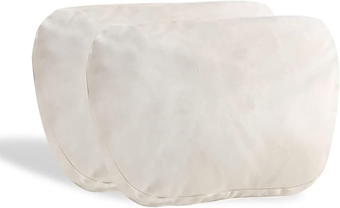 2Pcs Car Neck Pillows for headrests,for Travel Interior Accessories and Suede Support Head Pillows，Balance Neck Pillow Designed to Relieve Neck Pain and Muscle Tension.（White）