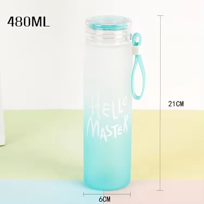 Bpa free eco-friendly colorful high borosilicate glass water bottle with handle 480ml, TL-WB03