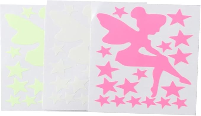 6Pcs Luminous Decorative Wall Stickers,Luminous Light Switch Decals Glow in The Dark,Magic Fairy Wall Stickers(Green Light)