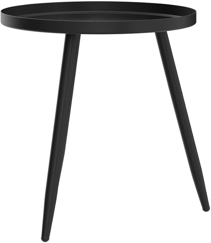AOJEZOR Side Table: End Table for Indoor Use - Small Side Tables for Small Spaces All Matte Black with 3 Legged