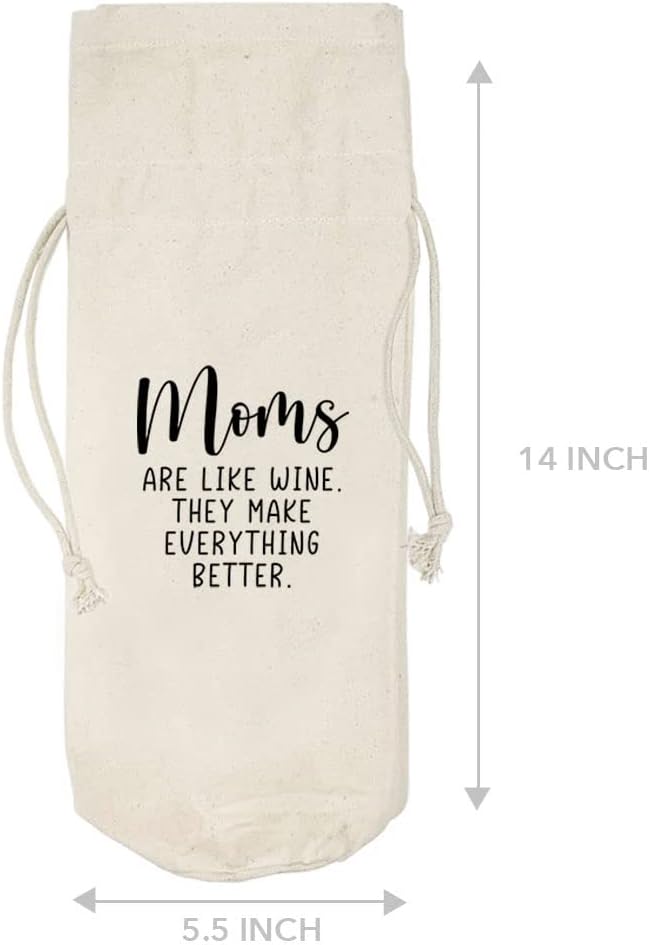 Andaz Press Mothers Day Wine Bag, Moms Are Like Wine, Mothers Day Wine Bottle Cover, Mother's Day Gifts, Canvas Wine Gift Bag Champagne Bottle Bag Funny Wine Bags For Wine Bottles Gifts 1-Pack