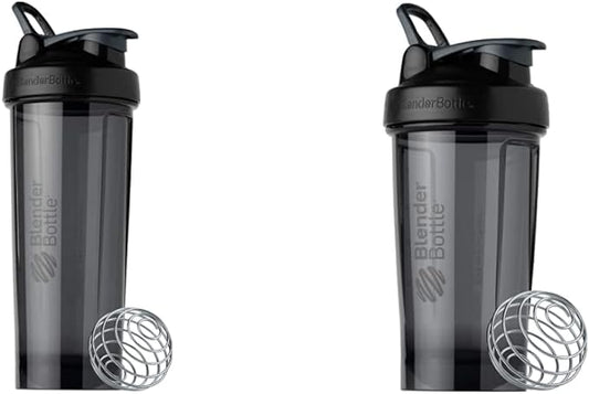 BlenderBottle Shaker Bottle Pro Series Perfect for Protein Shakes and Pre Workout, 32-Ounce (Black) and 24-Ounce (Black)
