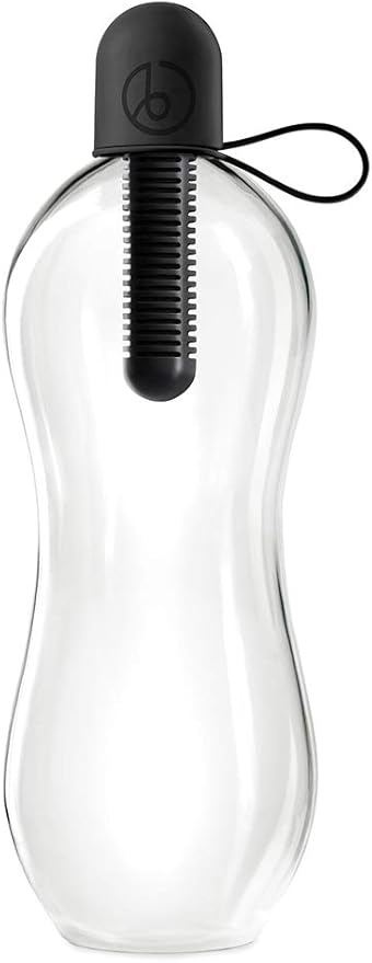 Bobble Classic Water Bottle, Filtered Water, BPA-Free Reusable Bottle, Soft Touch Carry Cap with Replaceable Carbon Filter for Sustainable Water and Hydration 34 oz (Black)