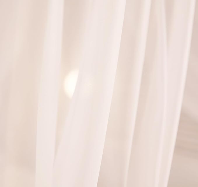 Akiky White Canopy Bed Curtains 4 Corner Bed Canopies Voile Sheer Canopy Curtains Panel 8 Drapery Panel Curtain for All Bed Sizes