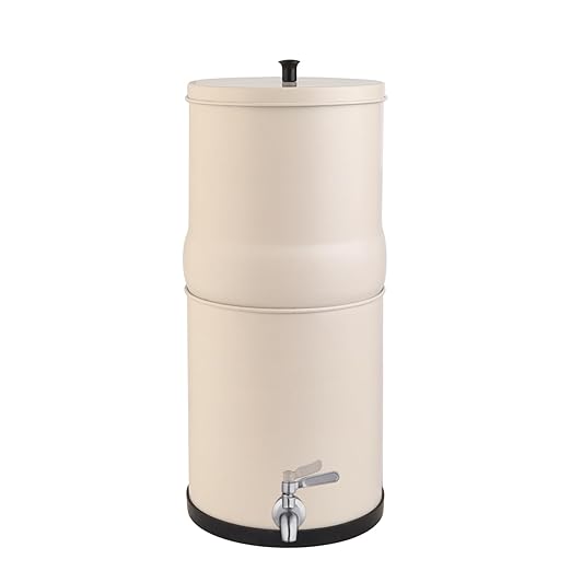 Amwater NSF/ANSI 42&372 Certification 2.25Gallon Stainless Steel Gravity-Fed Filter System,304 Stainless Steel Countertop System