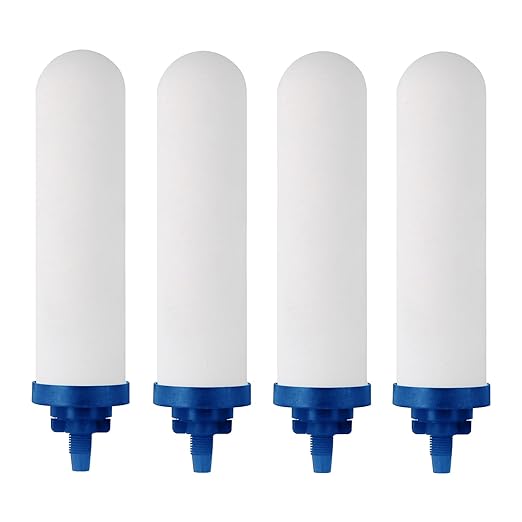 7" Ceramic Fluorine Filter, Replacement Filters for ProOne® G2.0 Filters, ProOne® Big+ or Big II Countertop Gravity Water Filter System and FACHIOO King Tank Series(Pack of 4)