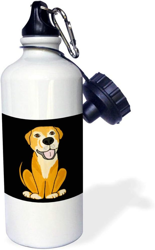 3dRose Funny Lab Mix Rescue Dog Cartoon-Sports Water Bottle, 21oz , 21 oz, Multicolor