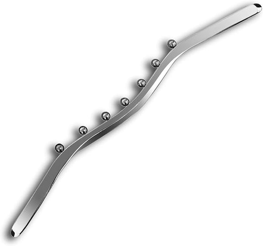 BYYDDIY Steel Muscle Scraper Stick with Steel Balls for Lymphatic Drainage,Body Massage, Release Myofascial Trigger Points Reduce Muscle Soreness Tightness Leg Cramps for Physical Therapy (Mz)