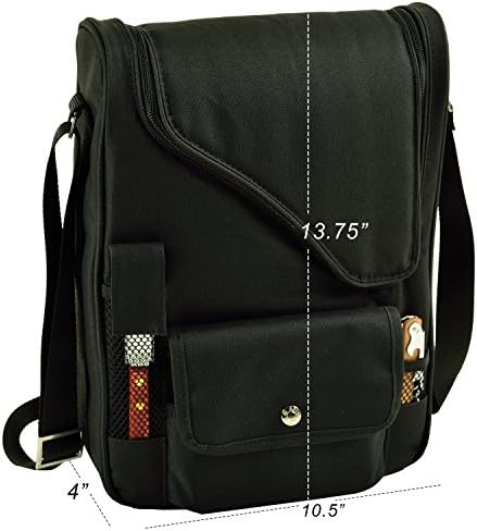 Army Black Knights Licensed Deluxe Wine Carrier with Wine Glasses and Accessories for Two Assembled & Quality Approved in The USA