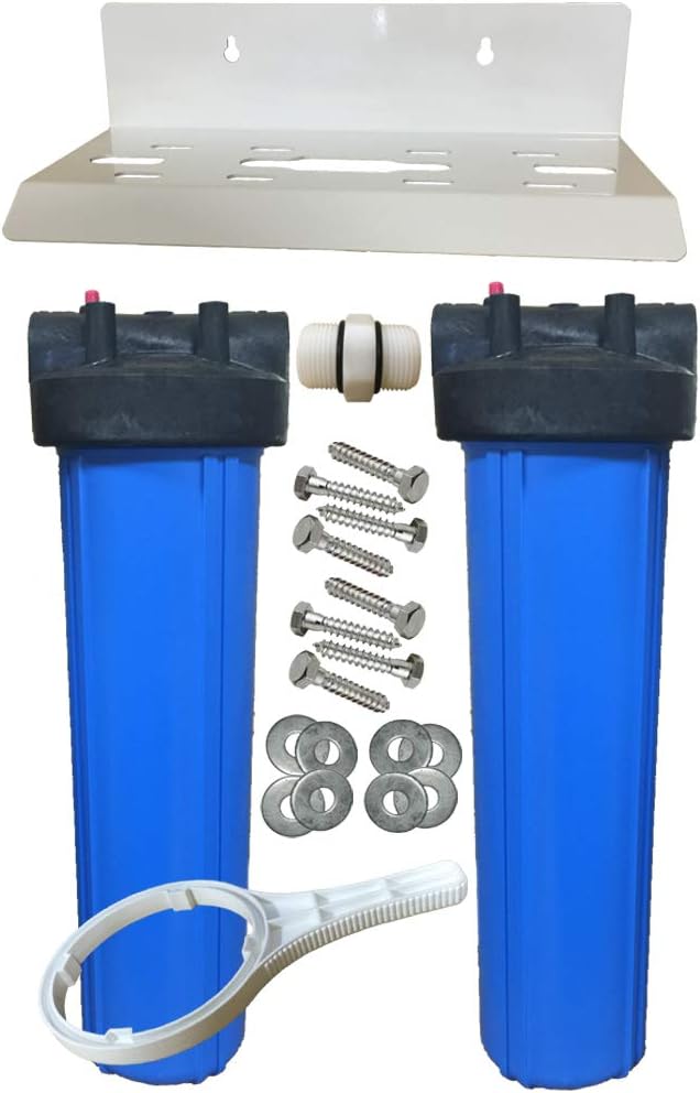 20-inch 2 Stage UPGRADED PENTEK Big Blue Whole House Filter with Carbon & Arsenic Removal Filters