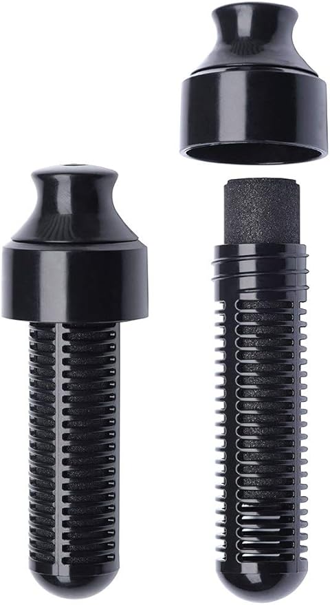 Bobble Classic Water Bottle, Filtered Water, BPA-Free Reusable Bottle, Soft Touch Carry Cap with Replaceable Carbon Filter for Sustainable Water and Hydration 34 oz (Black)