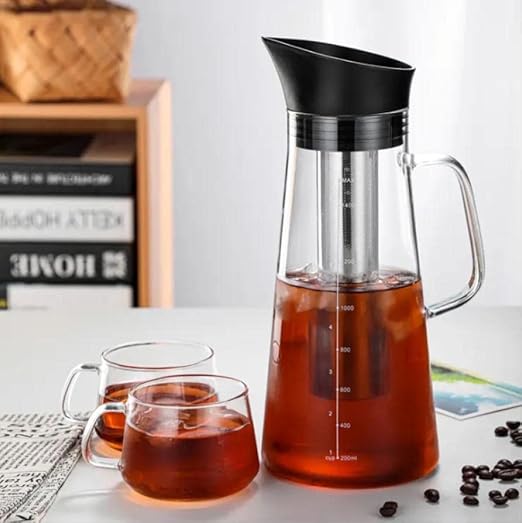 Alkaline Water Filter Pitcher with Infuser, Glass Pitcher with Lid 1.5L | 9.5 pH Alkaline Filters | Tea Pitcher | Borosilicate Glass | Infuser Pitcher (No Filter)