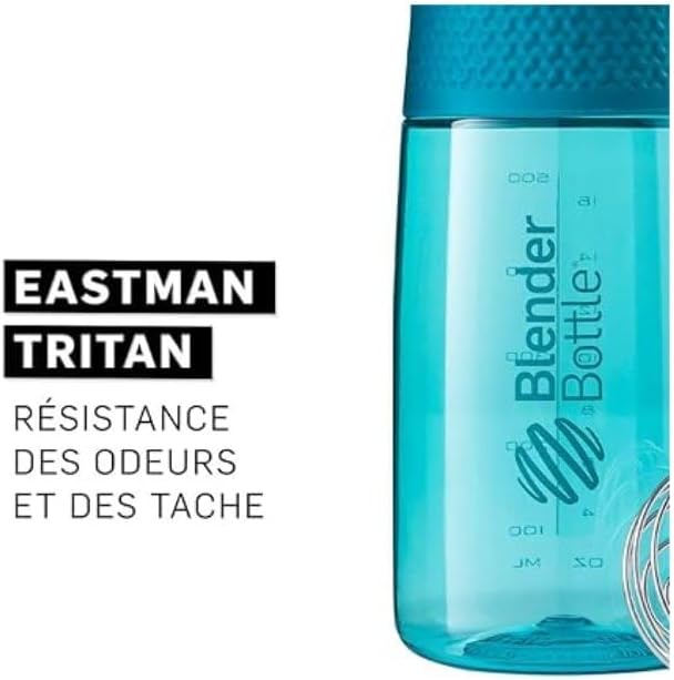 BlenderBottle SportMixer Shaker Bottle Perfect for Protein Shakes and Pre Workout, 28-Ounce, Teal