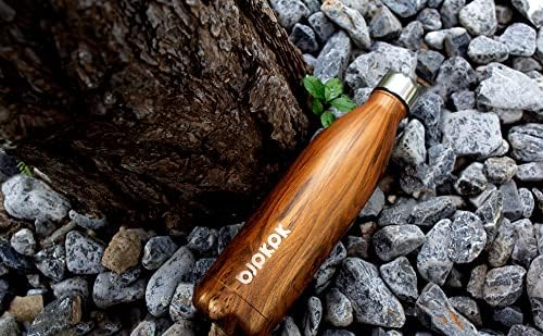 BJPKPK Insulated Water Bottles -17oz/500ml -Stainless Steel Water Bottles,Sports Water Bottles Keep Cold for 24 Hours and Hot for 12 Hours,BPA Free Water Bottle,White Birch