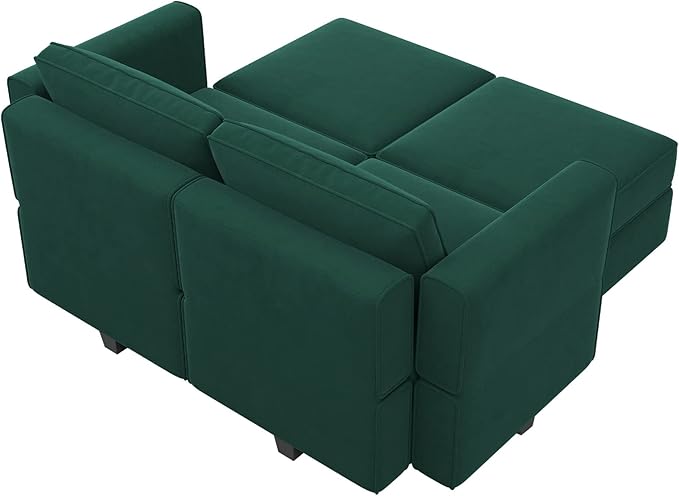 Belffin Modular Sectional Sofa with Reversible Chaise L Shaped Couch with Ottoman Modular Sofa Couch with Storage for Small Space Green
