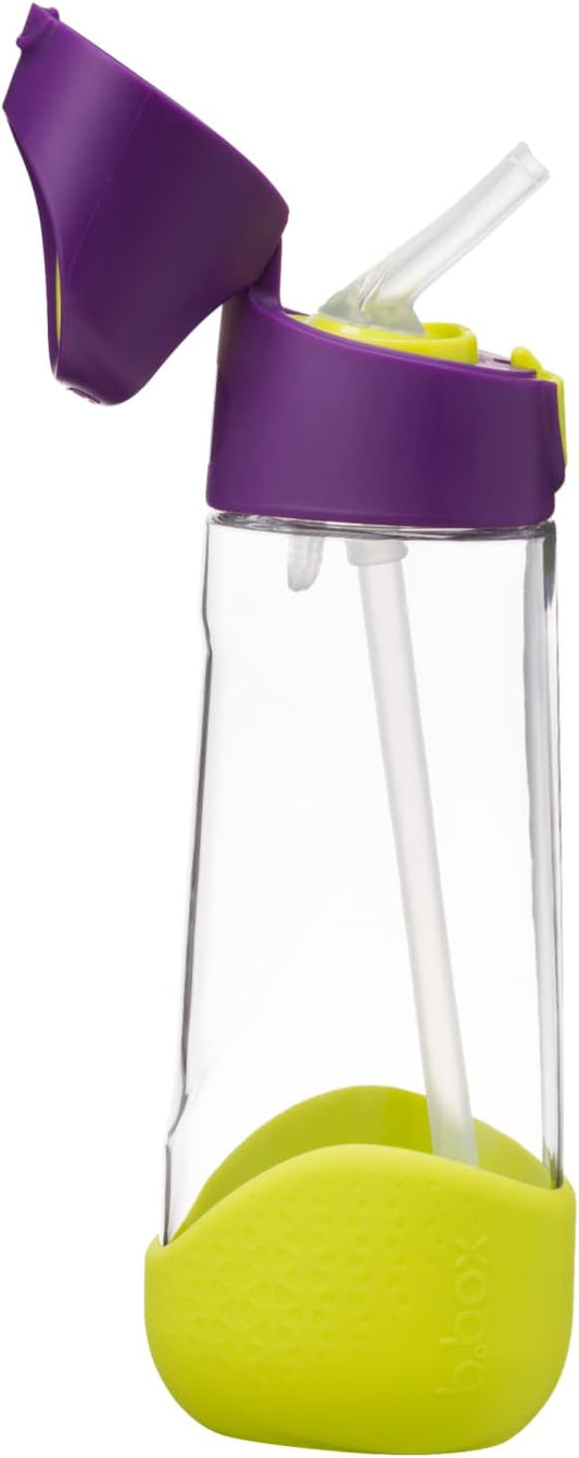 b.box 20oz Tritan Straw Bottle: Large Kids Water Bottle with Flip Straw for School, Daycare. Spill Proof, Leak Proof, Dishwasher Safe, BPA Free (Passion Splash, 20 oz)