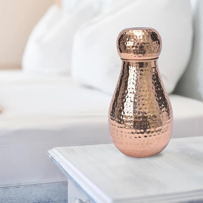 BA Lotus 100% Pure Copper Jar Handcrafted Hydrate Naturally with Ayurveda Intricate Design Healthy Living Positivity Calmness 50 OZ, 1.5L