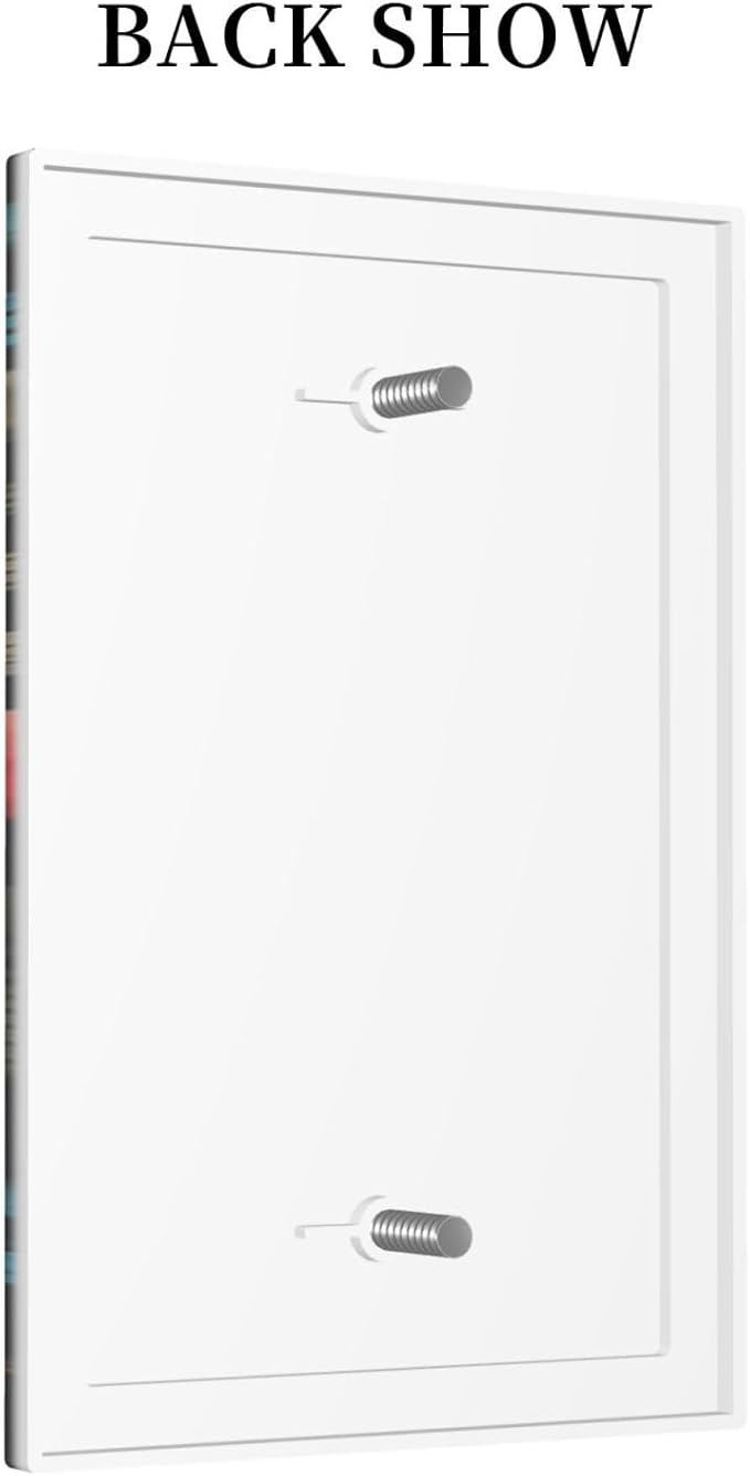 Boho Floral Vintage Flower Leaves Rustic Wildflower Plants 1 Gang Light Switch Covers No Device Wall Plate Decorative Blank Switchplate Electrical Faceplate for Country Bathroom Bedroom Decor