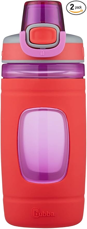 Bubba Leak Proof Flo Silicone Kids Water Bottle, 16 oz., Refresh Coral