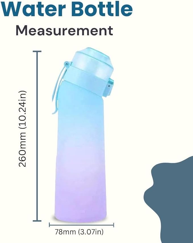 650ml Air Water Bottle with 7 Flavour Pods | BPA Free, Scented, 0 Sugar, 0 Calorie, Sports Water Bottles | Drinking Fruit Fragrance Cup for Fitness, Outdoor, Gym | Starter set… (Purple Blue)