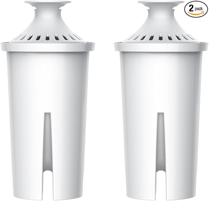 AQUA CREST Replacement for Brita® Water Filter, Pitchers and Dispensers, Classic OB03, Mavea® 107007, and More, NSF Certified Pitcher Water Filter, 2 Count