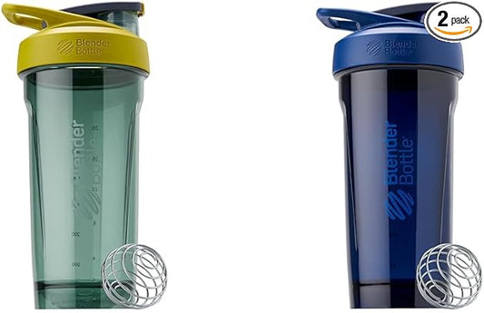 BlenderBottle 28-Ounce Strada Shaker Cup Bundle - Yellow and Blue