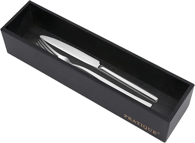 Bamboo Drawer Organizer - Kitchen Utensil Organizer Silverware Tray Cutlery Holder，Office Desk Supplies and Accessories,12 * 3 * 2.6inch,Black