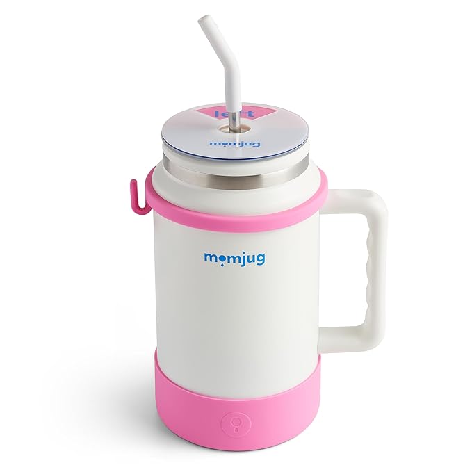 breastfeeding water bottle, 50oz (Pink, with Breast Indicator Dial)