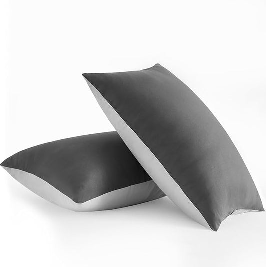 Bed Pillows for Sleeping - Pillows Standard Size Set of 2 Cooling Luxury Hotel Quality Pillow with Premium Plush Soft Down Alternative Fill for Side Back or Stomach Sleepers - Black, 2 Pack