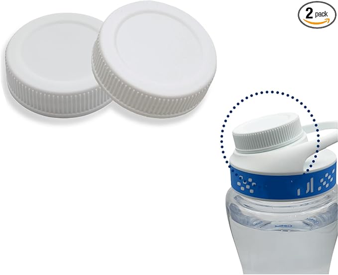 2 Pack Lid for Cirkul Water Bottle, Keeper Caps for Cirkul Water Bottle Compatible with Replacement 12oz, 22oz, 32oz, 42oz, 62oz Stainless Steel & Plastic Water Bottles（white） (2)