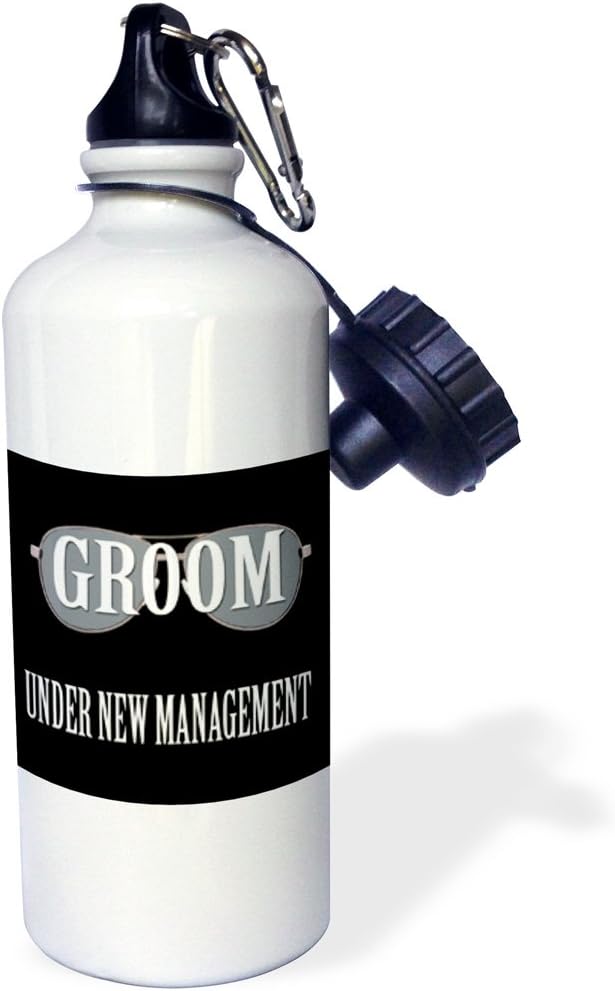 3dRose Groom Under New Management Funny Quotes Popular Saying Sports Water Bottle, 21Oz, Multicolored