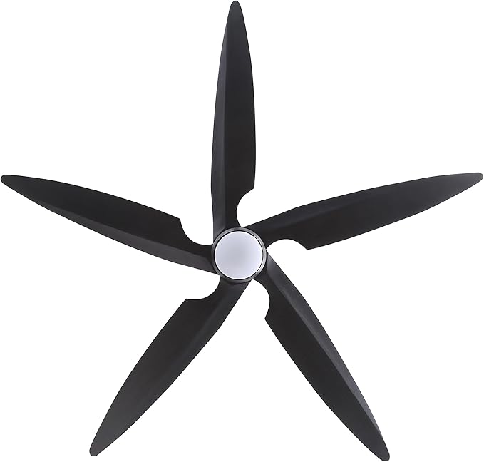 54 Inch Modern Ceiling Fan with Lights and Remote, 5 Wood Blades, 6-Speed Noiseless Reversible DC Motor with Replaceable Downrods for Bedroom Living Room Dining Room, Black