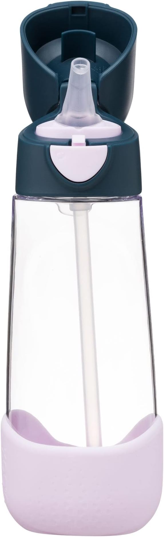 b.box 20oz Tritan Straw Bottle | Large, Modern Water Bottle with Flip Straw for Kids | Spill Proof, BPA Free (Indigo Rose, 20 oz)