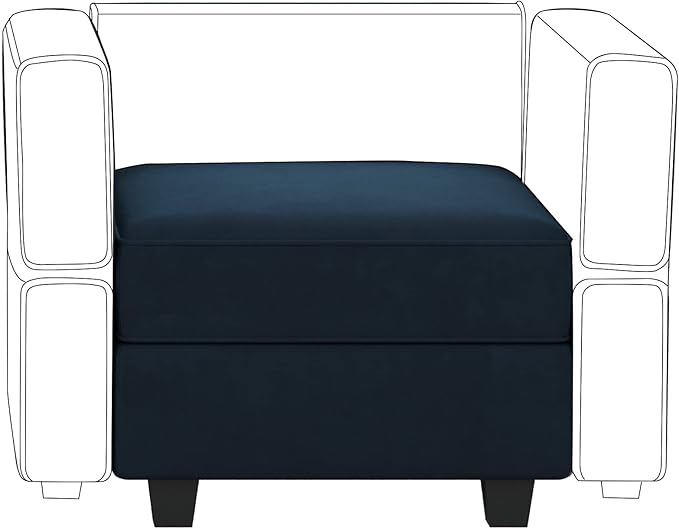 Belffin Storage Ottoman Module for Modular Sectional Sofa Square Seat Cube Velvet Foot Stool Blue