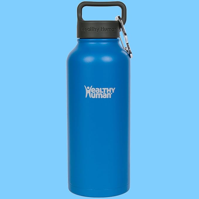 32oz Healthy Human Bottle Bundle with Insulated Bottle, Straw Lid & Bumper Boot - 32oz Bahama Blue