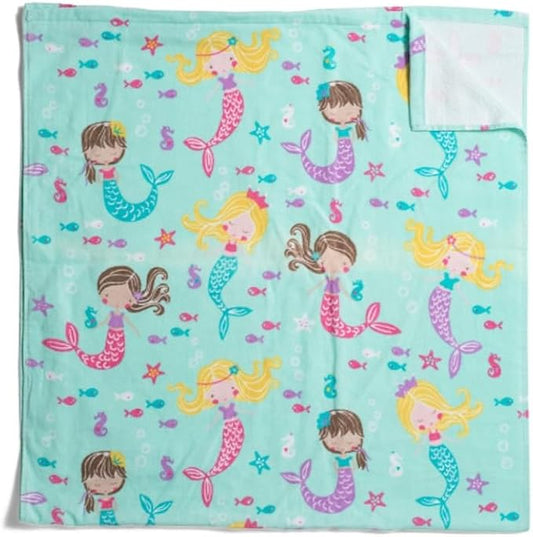 Boys Girls Beach Swim Towel (Mermaid - Light Teal)