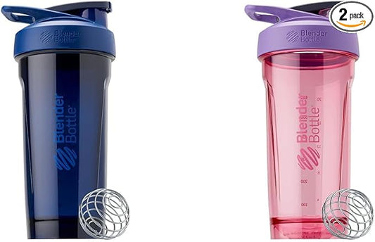 BlenderBottle 28-Ounce Strada Shaker Cup Bundle - Blue and Purple