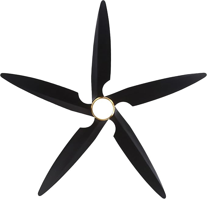 64 Inch Modern Ceiling Fan with Lights and Remote, 5 Wood Blades, 6-Speed Noiseless Reversible DC Motor with Replaceable Downrods for Bedroom Living Room Dining Room, Gold and Black