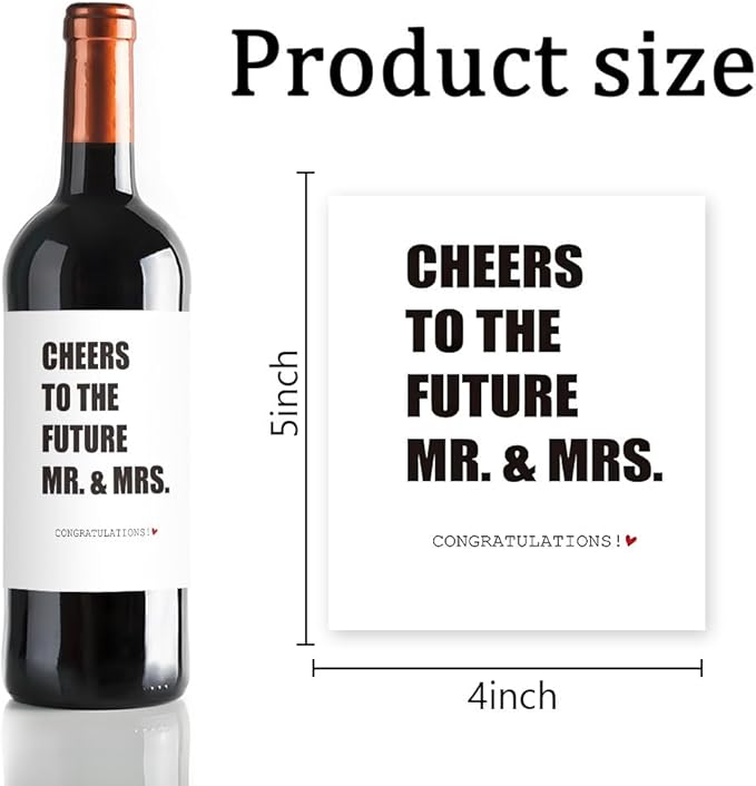 24 Pcs Funny Engagement Wine Label Engaged Wine Bottle Stickers Cheers to the Future Mr And Mrs Wine Bottle Labels Engagement Party Decorations Gifts for Engaged Couples Newly Her Him