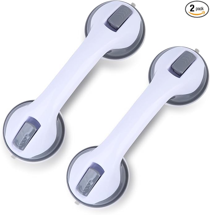 2 PK Grab Bars for Bathtubs and Showers, Shower Handles for Elderly Seniors bar Bars Safety Elderly Suction 500 lbs Cup and Walls bathtubs Handicap Heavy Duty Grabbers Wall